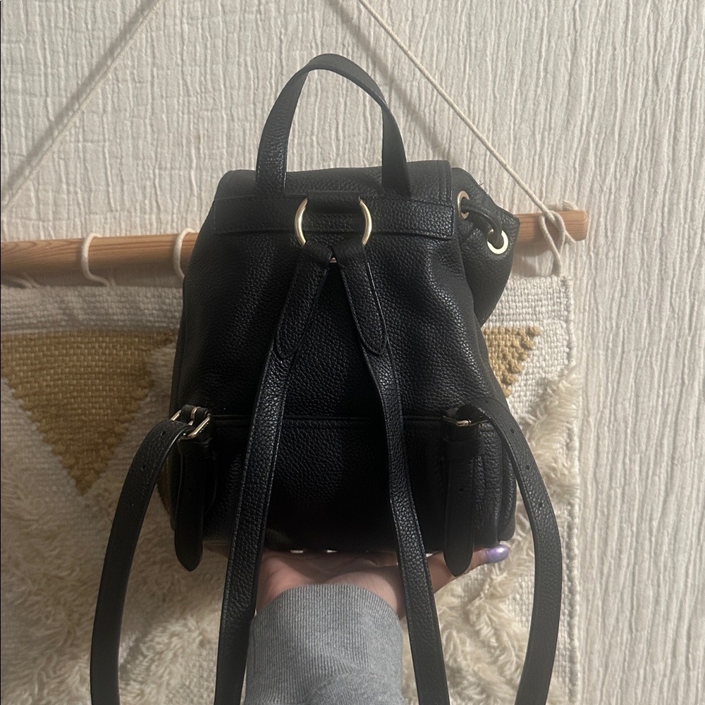Coach Mini Turnlock Rucksack Backpack Pebbled Leather Carry Bag Reg Black - Picture 6 of 7